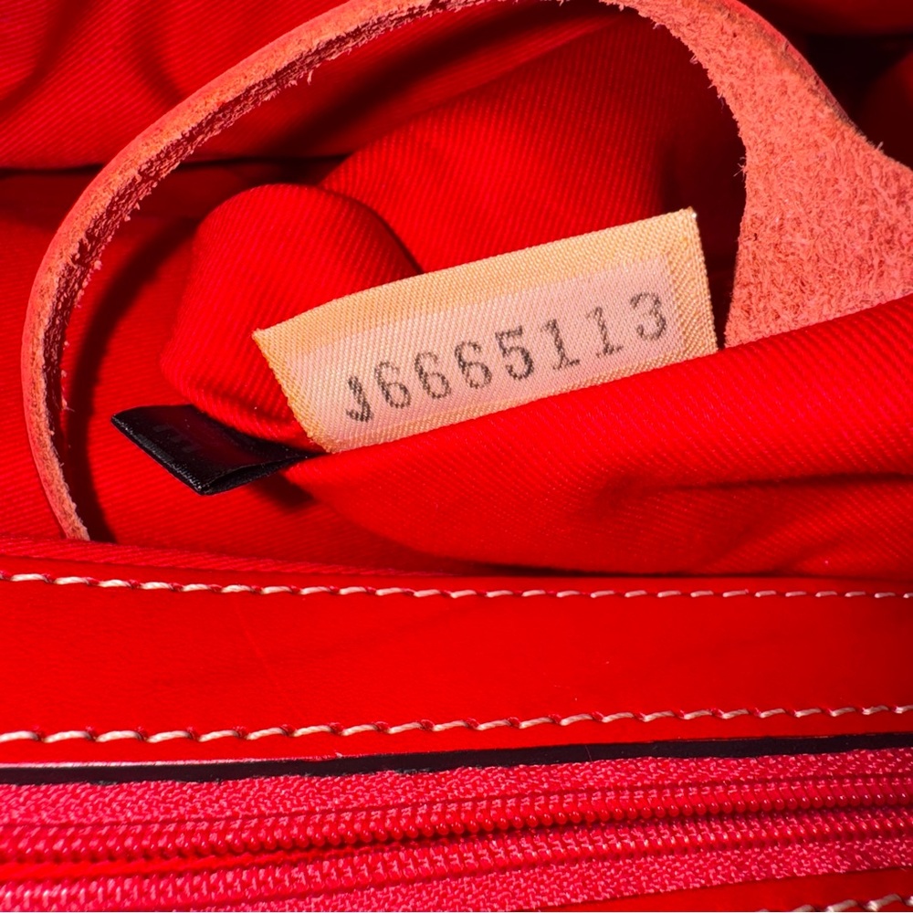 Zebra Print Statement Lockable Red Leather Trim S… - image 9